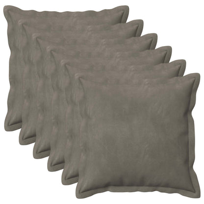 Cushion Cover 6 pcs HOUTEN Light Grey 50 x 50 cm Velvet