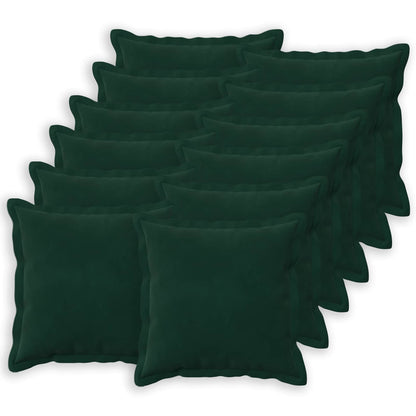 Cushion Cover 12 pcs HOUTEN Dark Green 50 x 50 cm Velvet
