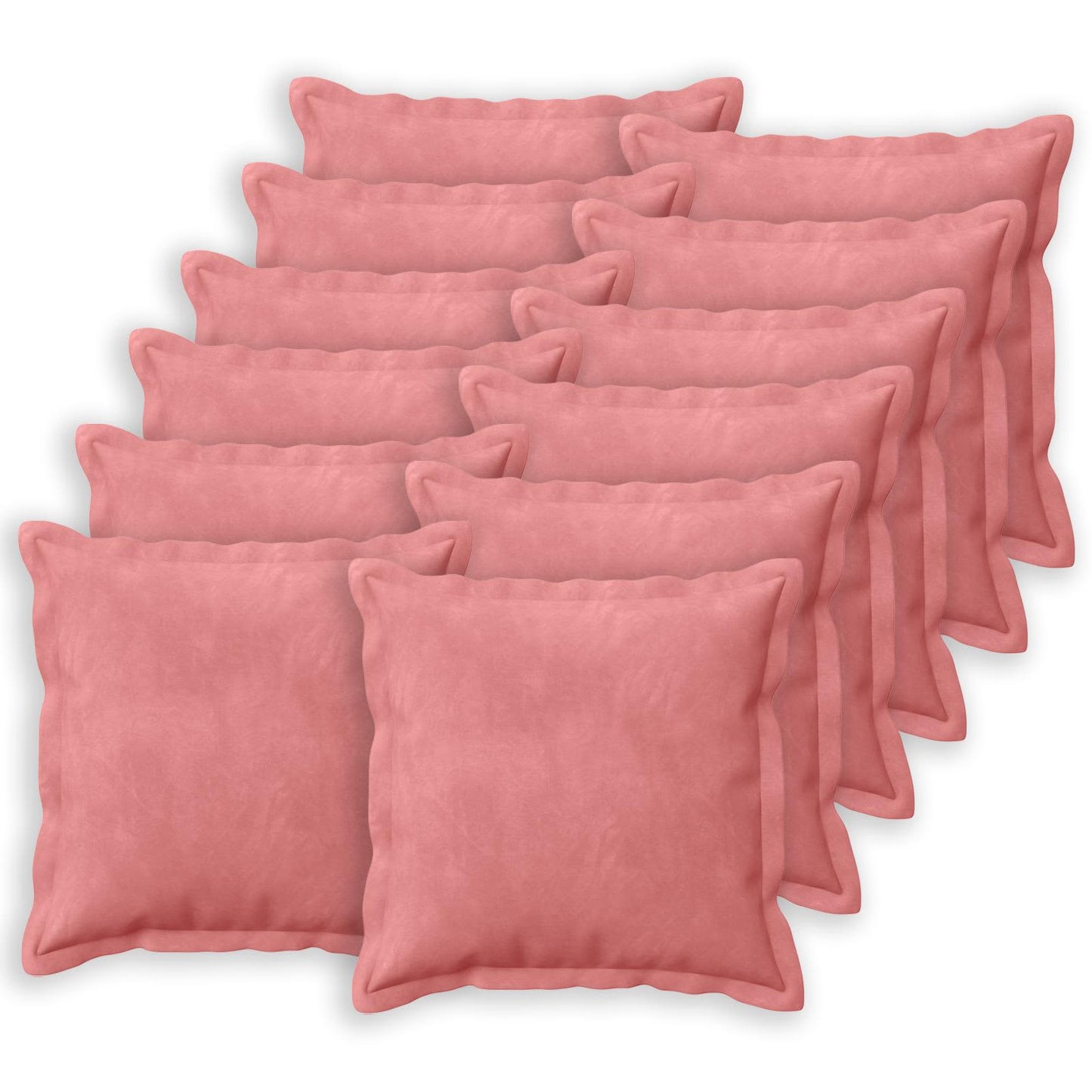 Cushion Cover 12 pcs HOUTEN Pink 50 x 50 cm Velvet