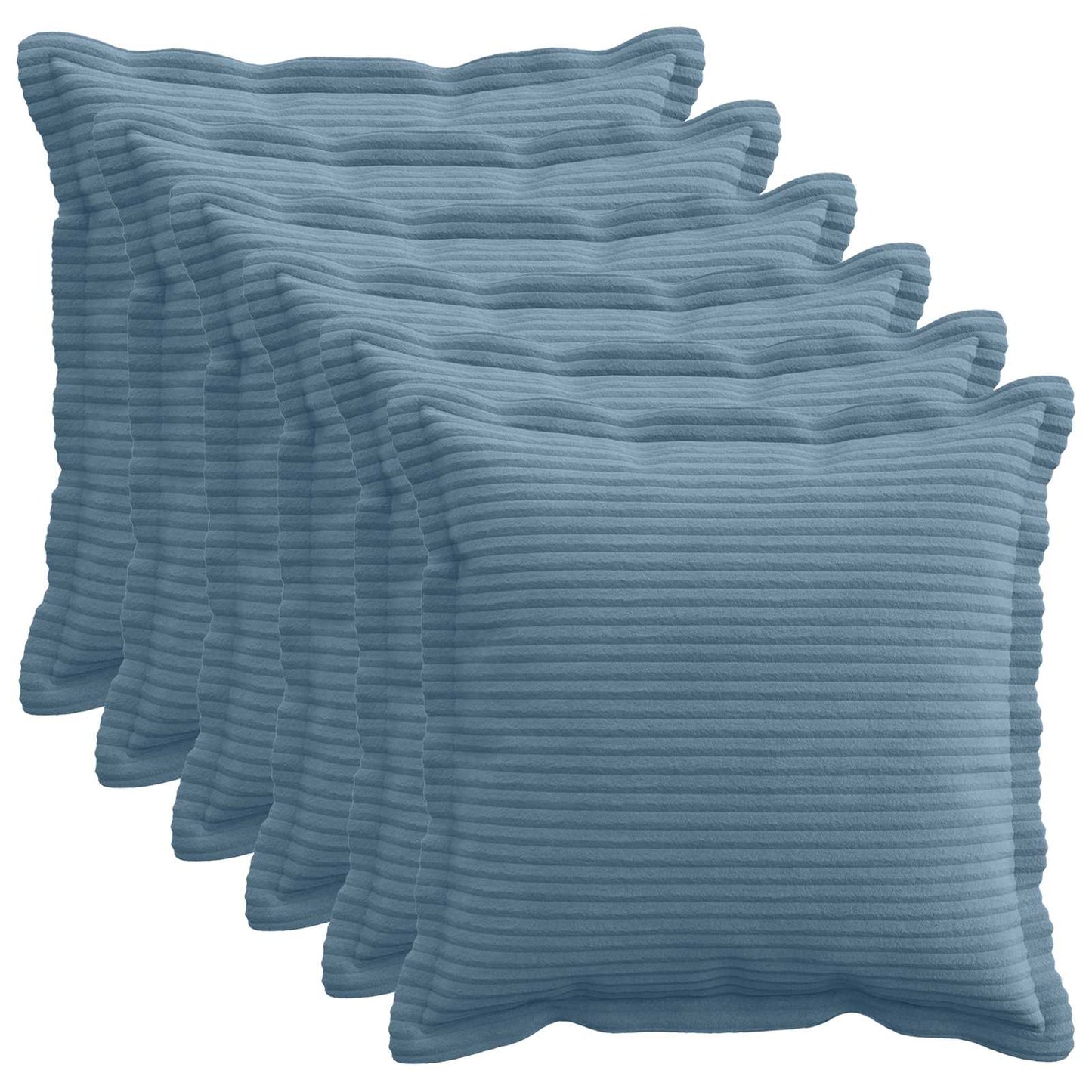 Cushion Cover 6 pcs HOUTEN Blue 50 x 50 cm Corduroy