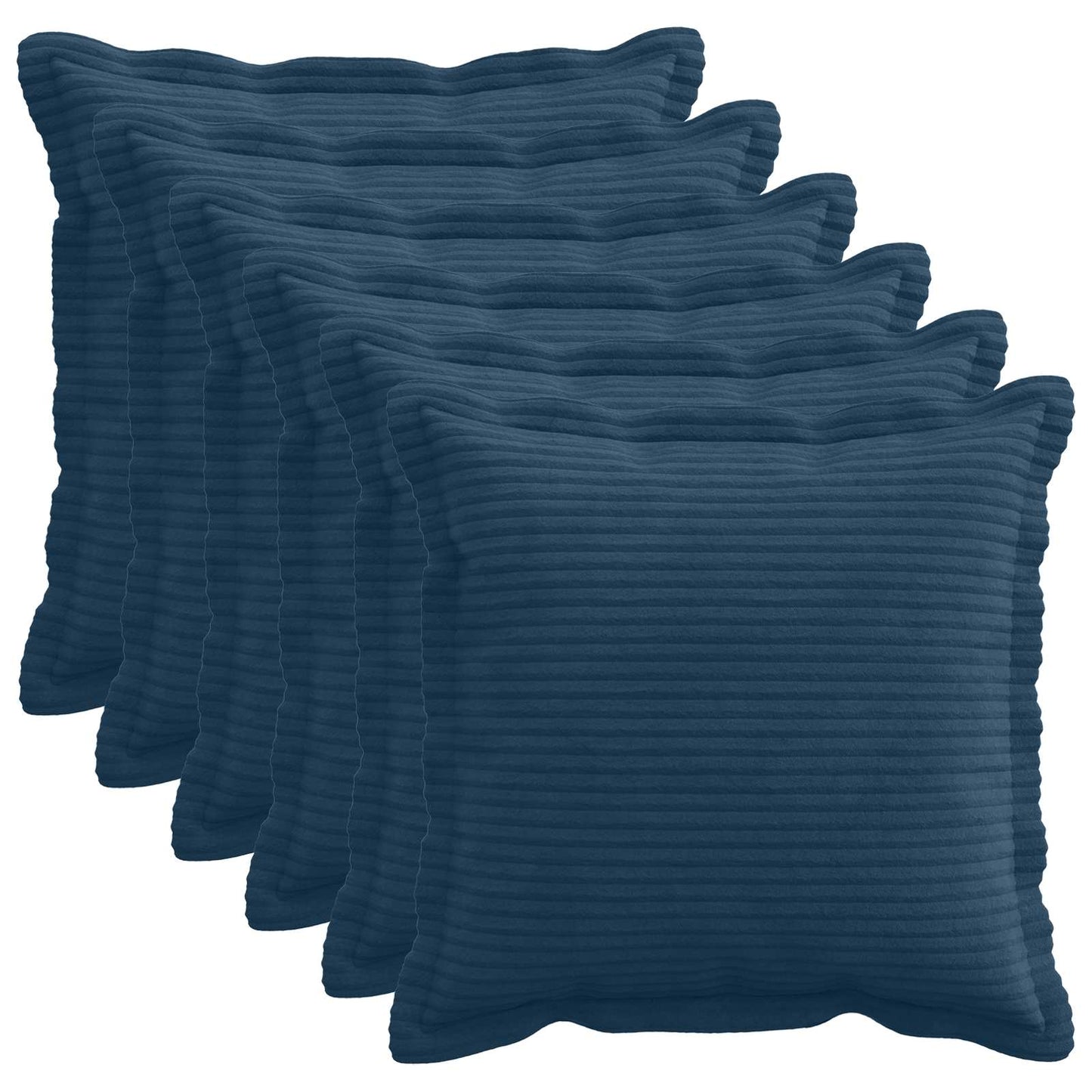 Cushion Cover 6 pcs HOUTEN Navy Blue 50 x 50 cm Corduroy