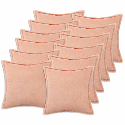 Cushion Cover 12 pcs HOUTEN Pink 50 x 50 cm Bouclé