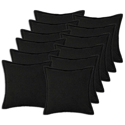 Cushion Cover 12 pcs HOUTEN Black 50 x 50 cm Bouclé