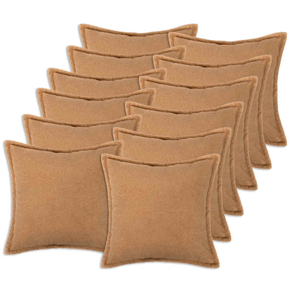 Cushion Cover 12 pcs HOUTEN Beige 50 x 50 cm Bouclé