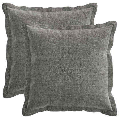 Cushion Cover 2 pcs HOUTEN Dark Grey 50 x 50 cm Chenille Fabric