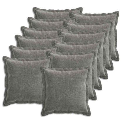 Cushion Cover 12 pcs HOUTEN Dark Grey 50 x 50 cm