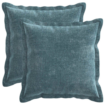Cushion Cover 2 pcs HOUTEN Blue 50 x 50 cm Chenille Fabric