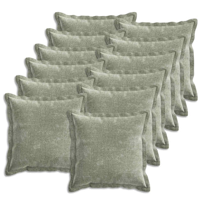 Cushion Cover 12 pcs HOUTEN Green 50 x 50 cm Chenille Fabric