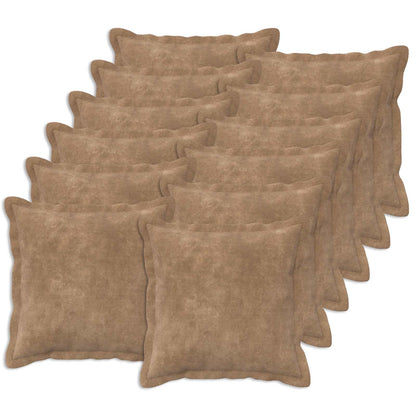 Cushion Cover 12 pcs HOUTEN Taupe 50 x 50 cm Microfiber Fleece