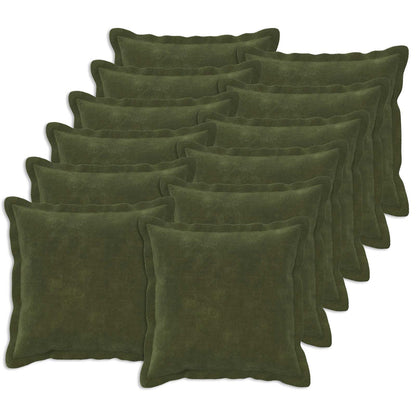 Cushion Cover 12 pcs HOUTEN Green 50 x 50 cm Microfiber Fleece