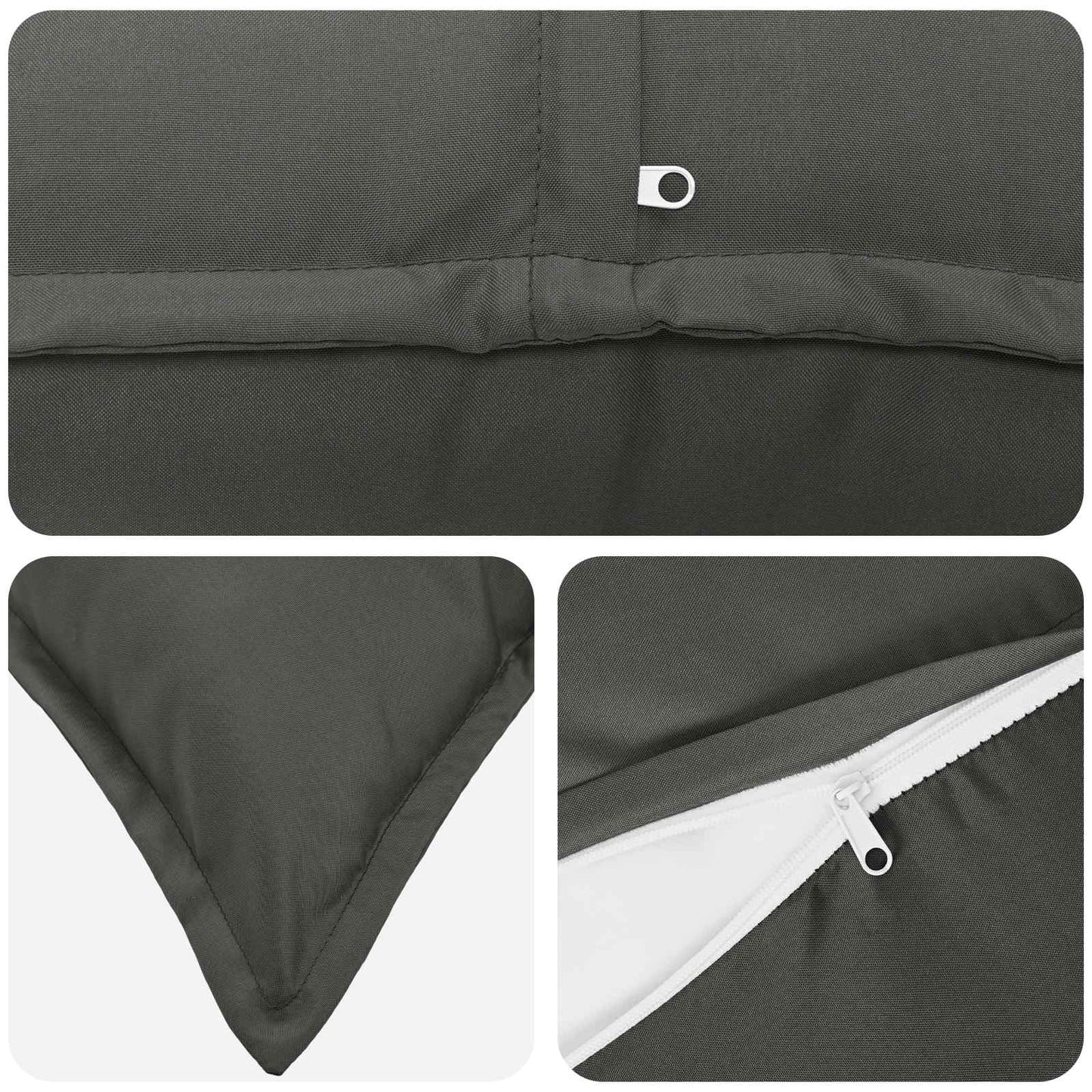 Cushion Cover 6 pcs HOUTEN Anthracite 50 x 50 cm Polyester
