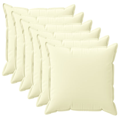 Cushion Cover 6 pcs HOUTEN Cream 50 x 50 cm Polyester