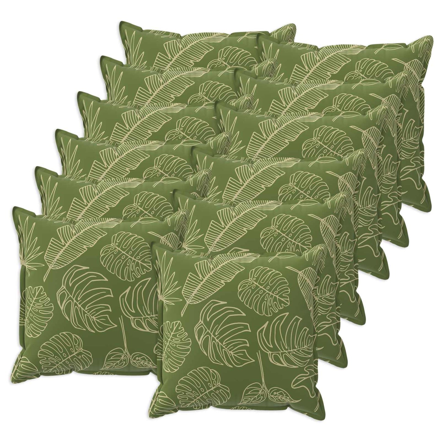 Cushion Cover 12 pcs HOUTEN Leaf Design 50 x 50 cm Polyester