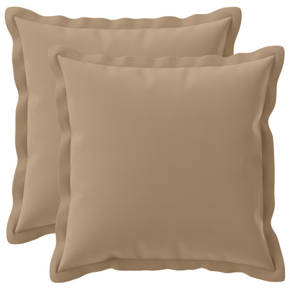 Cushion Cover 2 pcs HOUTEN Taupe 50 x 50 cm Polyester