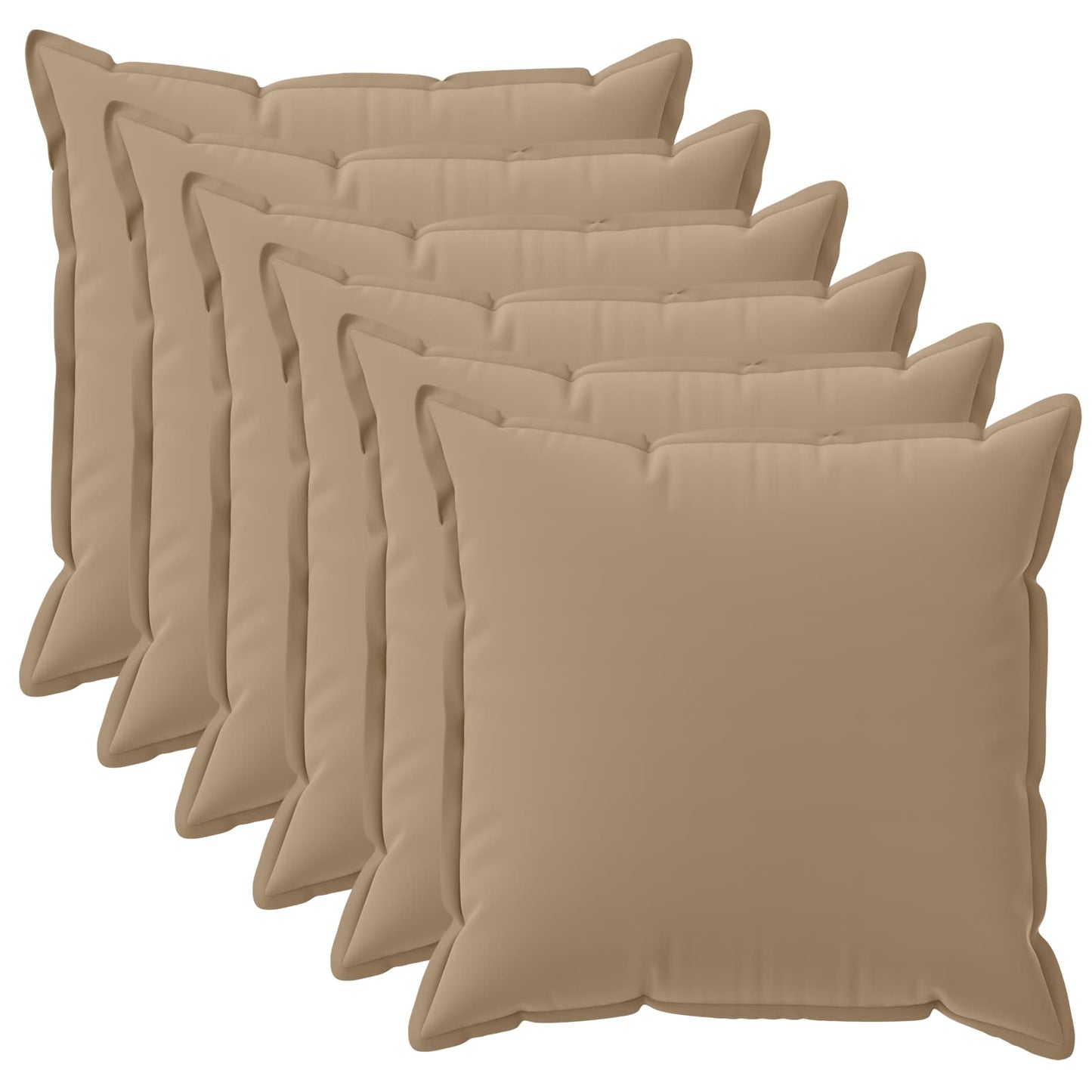 Cushion Cover 6 pcs HOUTEN Taupe 50 x 50 cm Polyester