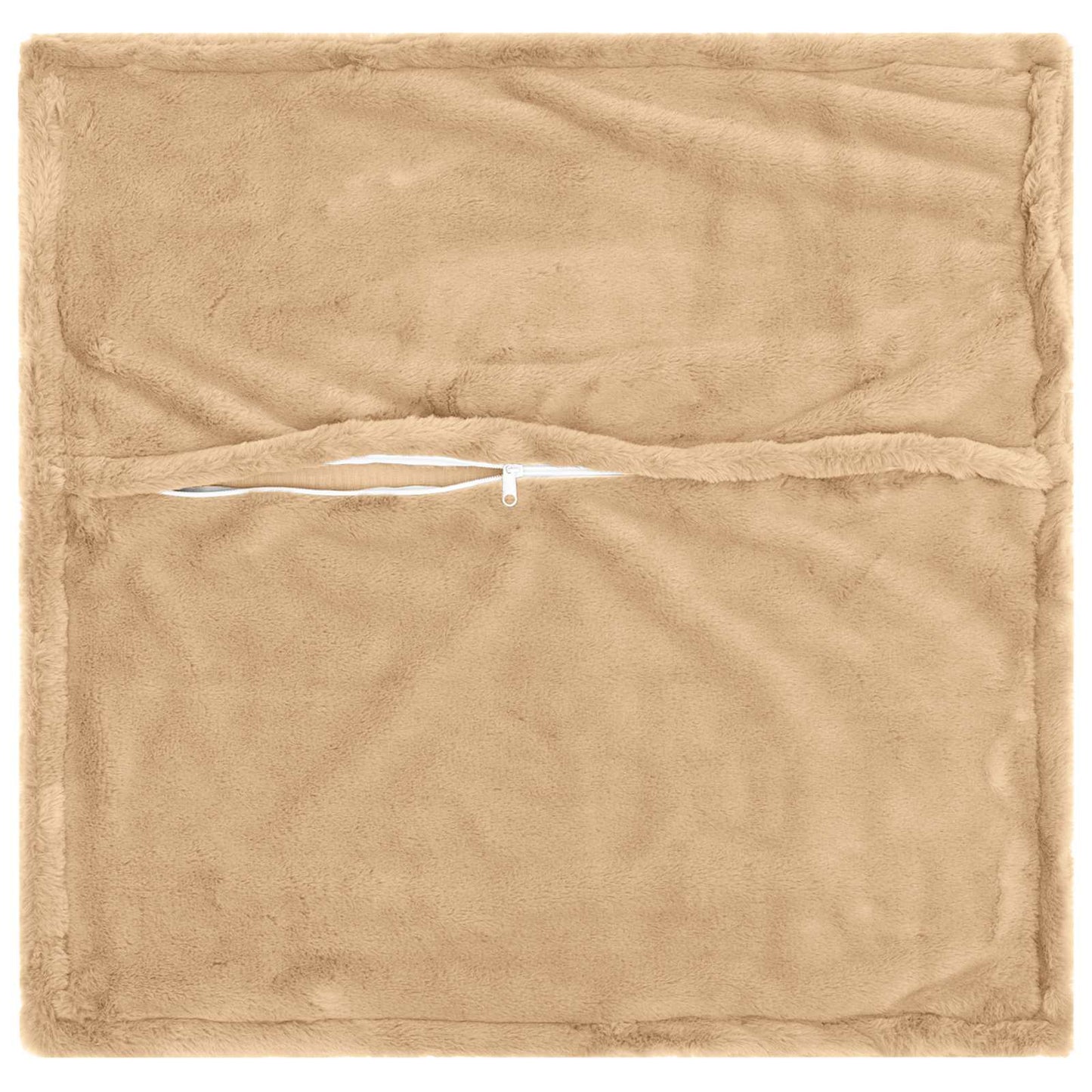 Cushion Cover 2 pcs HOUTEN Cream 50 x 50 cm Faux Rabbit Fur