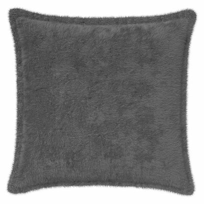 Cushion Cover 2 pcs HOUTEN Dark Grey 50 x 50 cm Faux Rabbit Fur