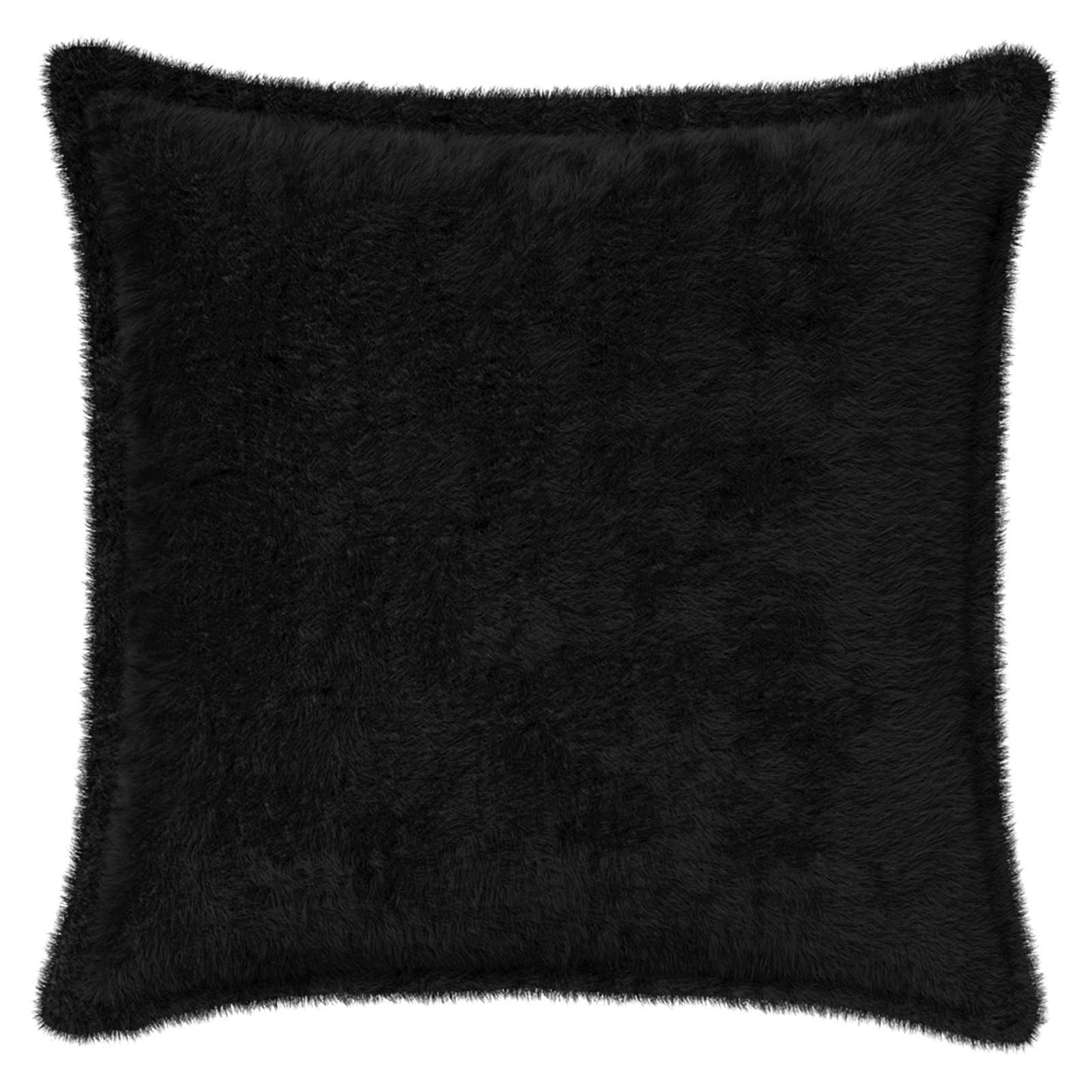 Cushion Cover 2 pcs HOUTEN Black 50 x 50 cm Faux Rabbit Fur