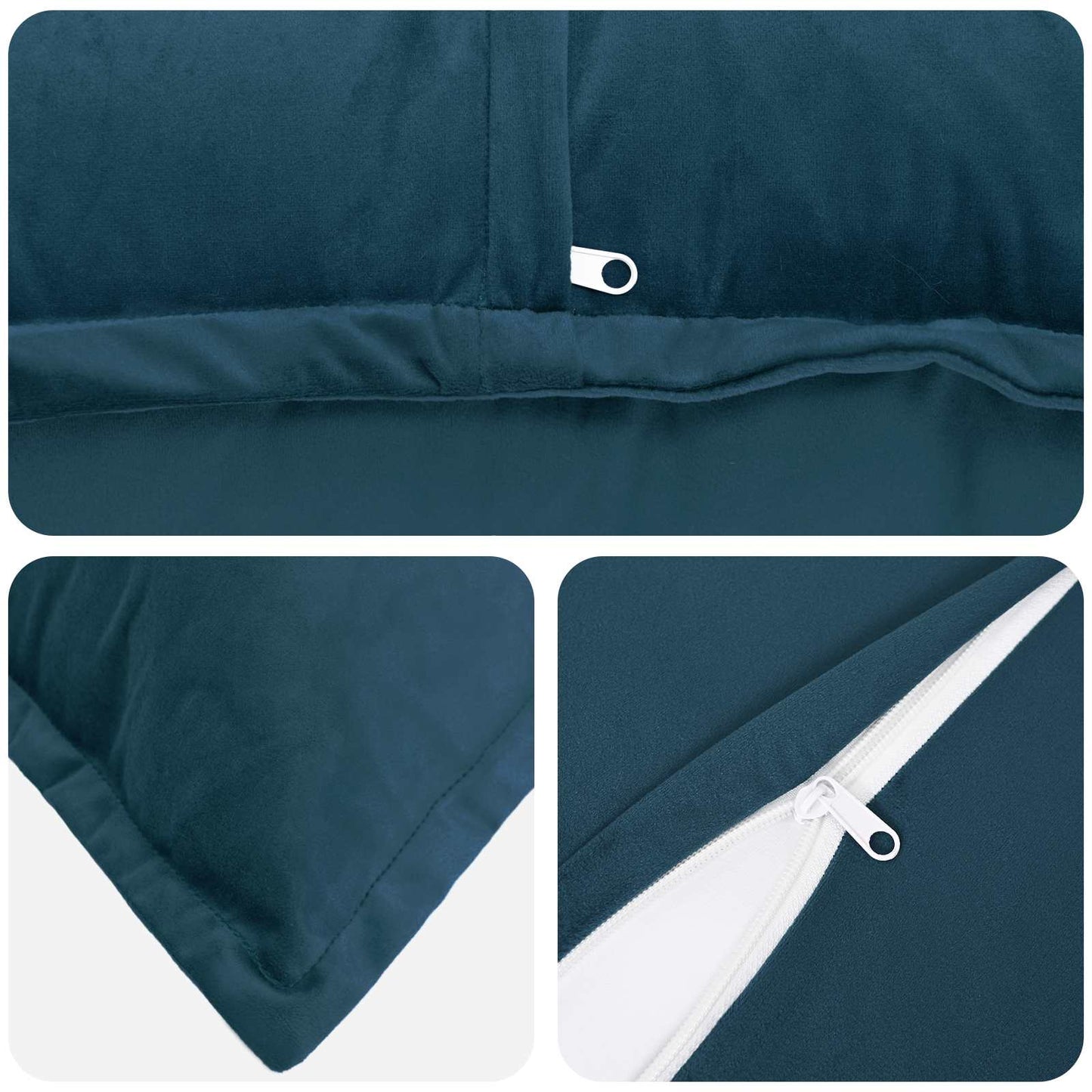 Cushion Cover 2 pcs HOUTEN Blue 50 x 70 cm Velvet