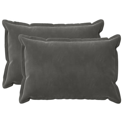 Cushion Cover 2 pcs HOUTEN Dark Grey 50 x 70 cm Velvet
