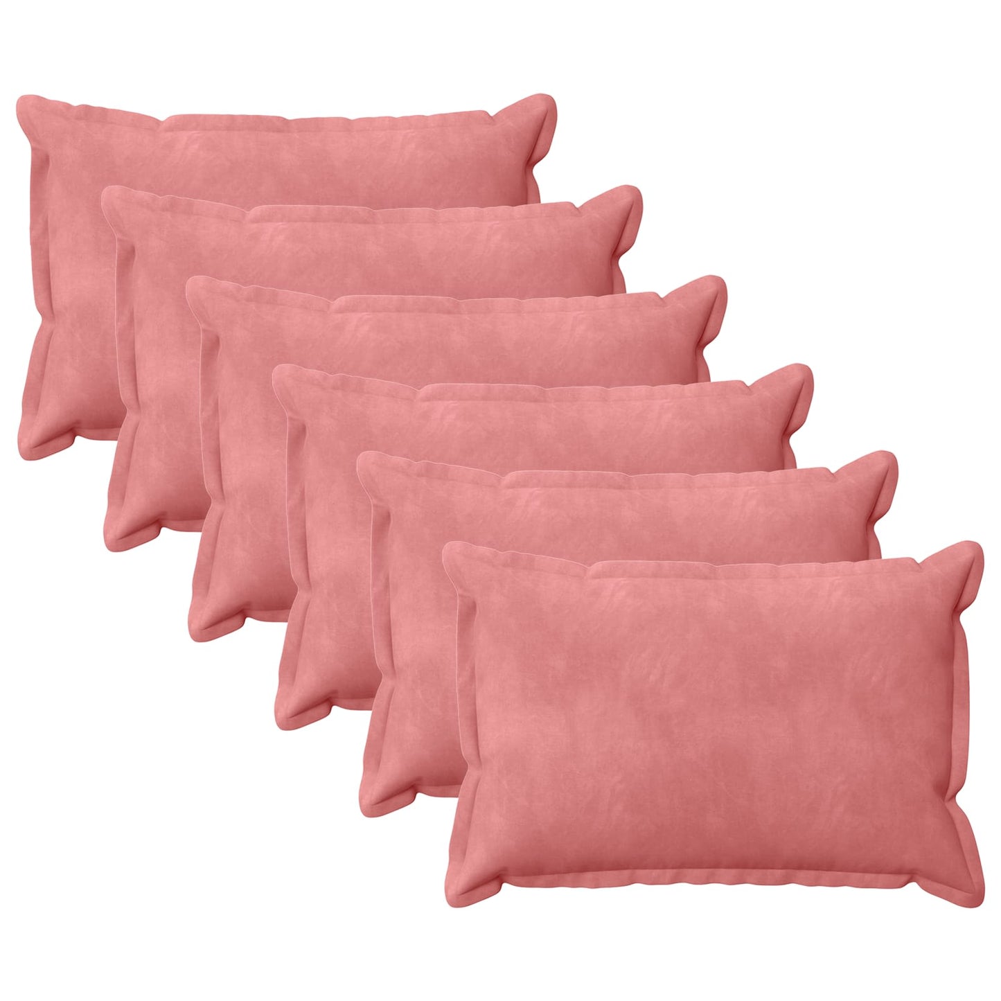 Cushion Cover 6 pcs HOUTEN Pink 50 x 70 cm Velvet