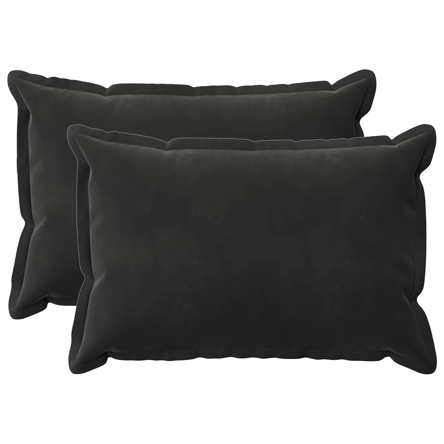 Cushion Cover 2 pcs HOUTEN Black 50 x 70 cm Velvet