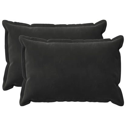 Cushion Cover 2 pcs HOUTEN Black 50 x 70 cm Velvet