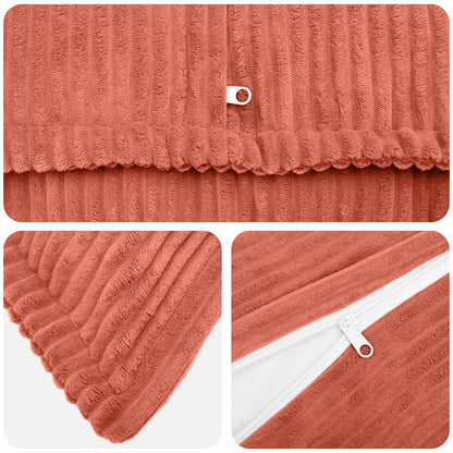 Cushion Cover 6 pcs HOUTEN Red Orange 50 x 70 cm Corduroy