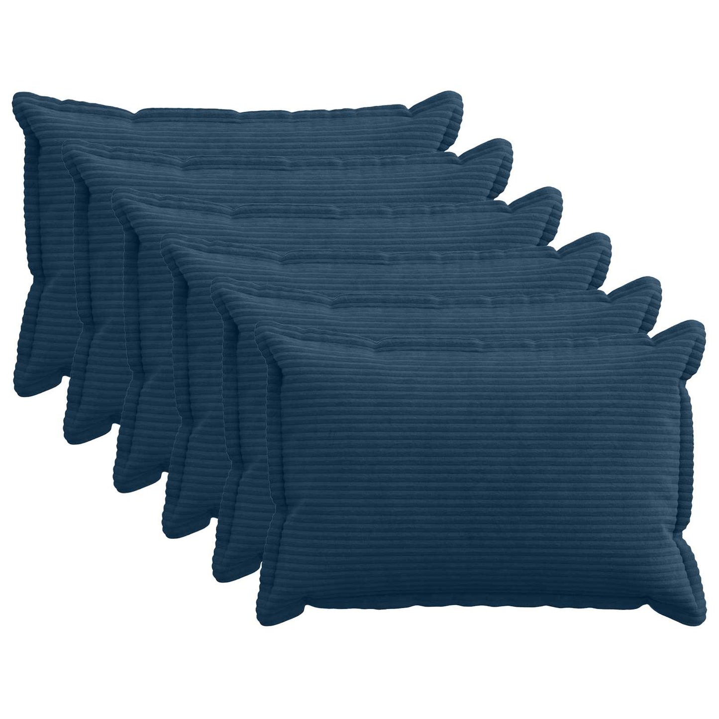 Cushion Cover 6 pcs HOUTEN Navy Blue 50 x 70 cm Corduroy