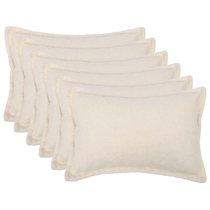 Cushion Cover 6 pcs HOUTEN Cream 50 x 70 cm Bouclé