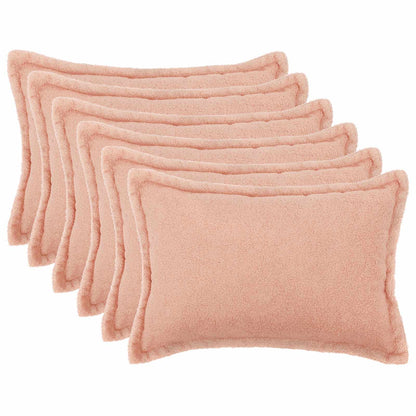 Cushion Cover 6 pcs HOUTEN Pink 50 x 70 cm Bouclé