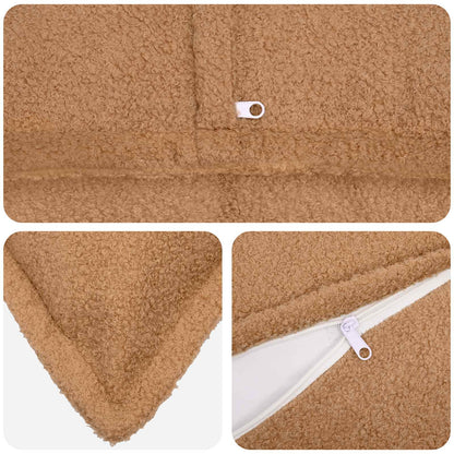 Cushion Cover 6 pcs HOUTEN Beige 50 x 70 cm Bouclé