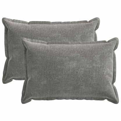 Cushion Cover 2 pcs HOUTEN Dark Grey 50 x 70 cm Chenille Fabric