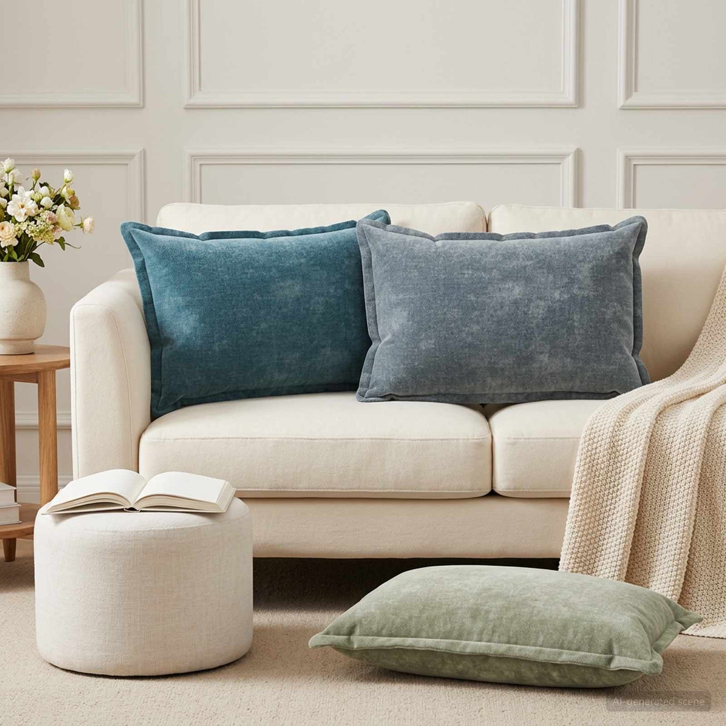 Cushion Cover 2 pcs HOUTEN Light Blue 50 x 70 cm