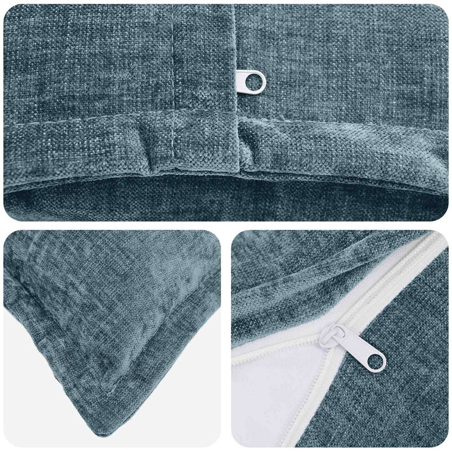 Cushion Cover 6 pcs HOUTEN Blue 50 x 70 cm Chenille Fabric