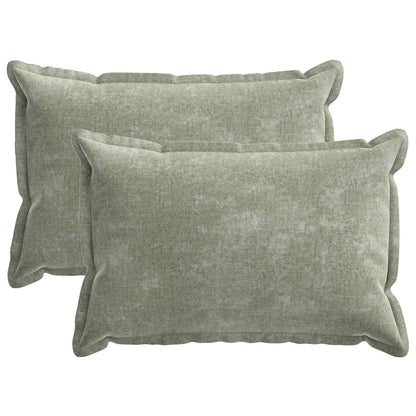 Cushion Cover 2 pcs HOUTEN Green 50 x 70 cm Chenille Fabric