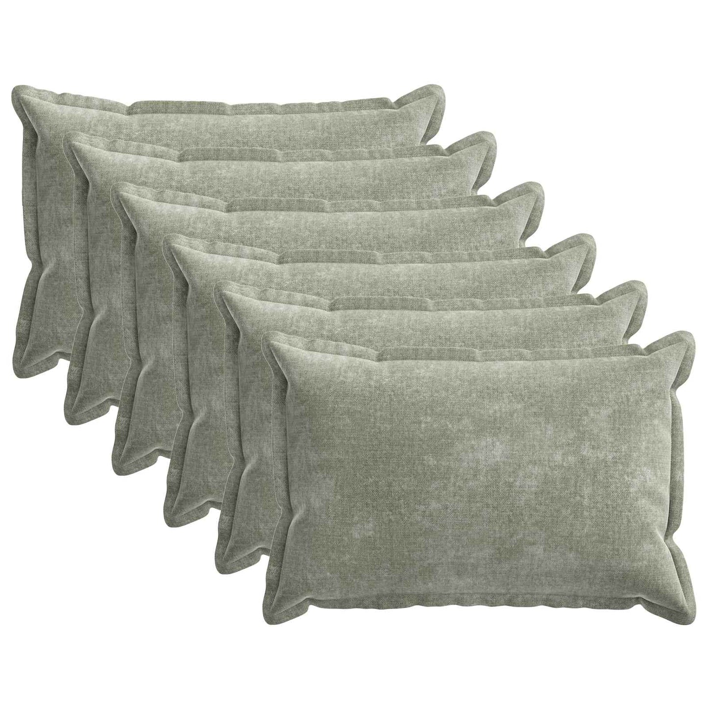 Cushion Cover 6 pcs HOUTEN Green 50 x 70 cm Chenille Fabric