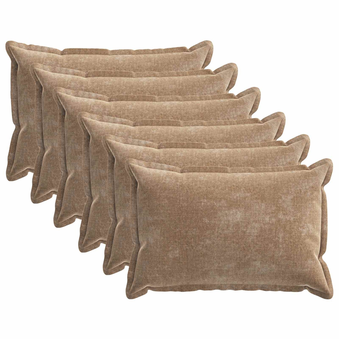 Cushion Cover 6 pcs HOUTEN Brown 50 x 70 cm Chenille Fabric