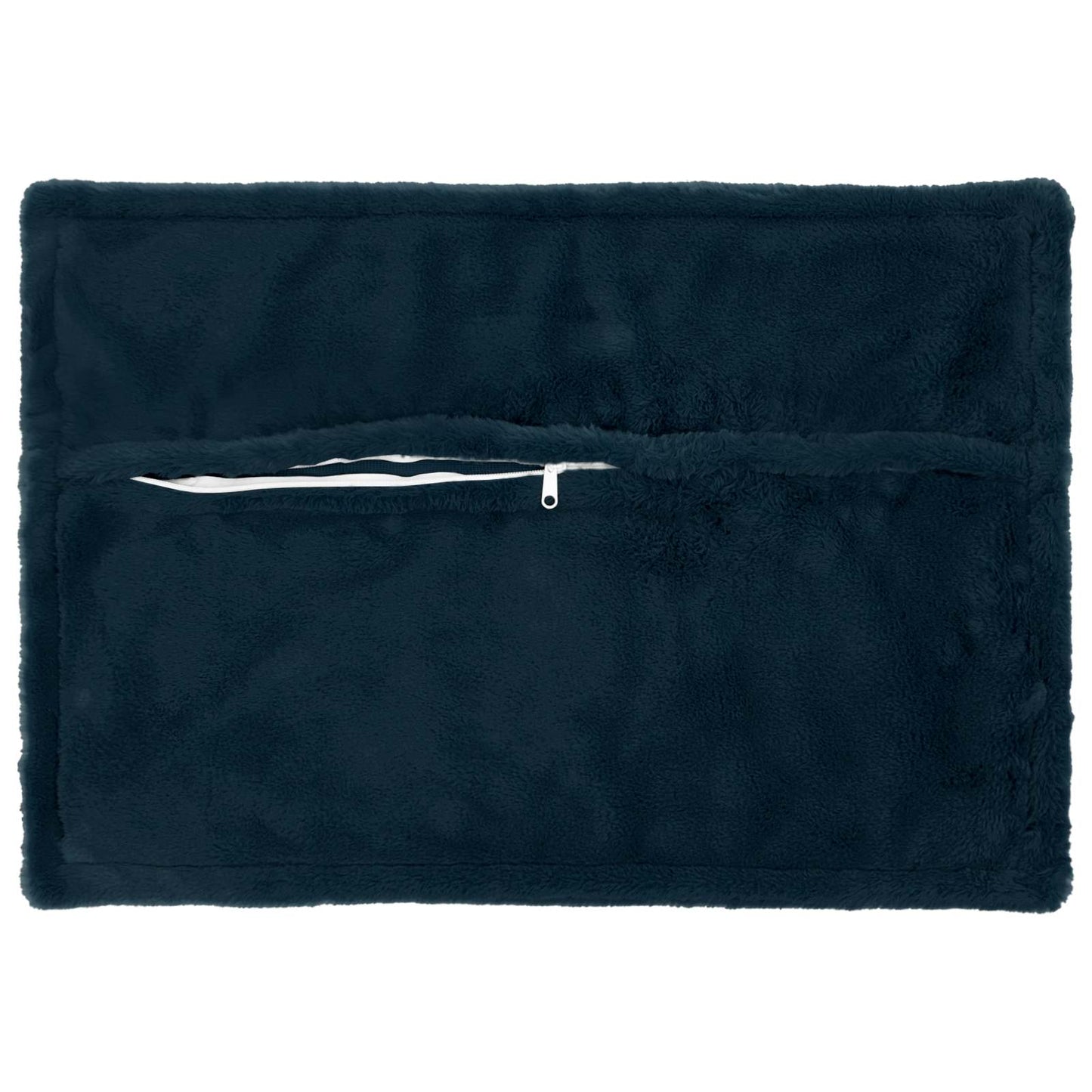 Cushion Cover 2 pcs HOUTEN Navy Blue 50 x 70 cm Faux Rabbit Fur