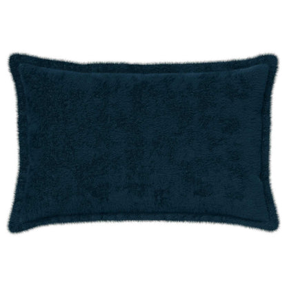 Cushion Cover 6 pcs HOUTEN Navy Blue 50 x 70 cm Faux Rabbit Fur
