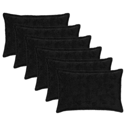 Cushion Cover 6 pcs HOUTEN Black 50 x 70 cm Faux Rabbit Fur