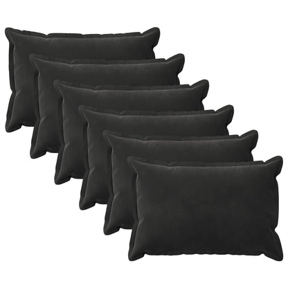 Cushion Cover 6 pcs HOUTEN Black 50 x 75 cm Velvet