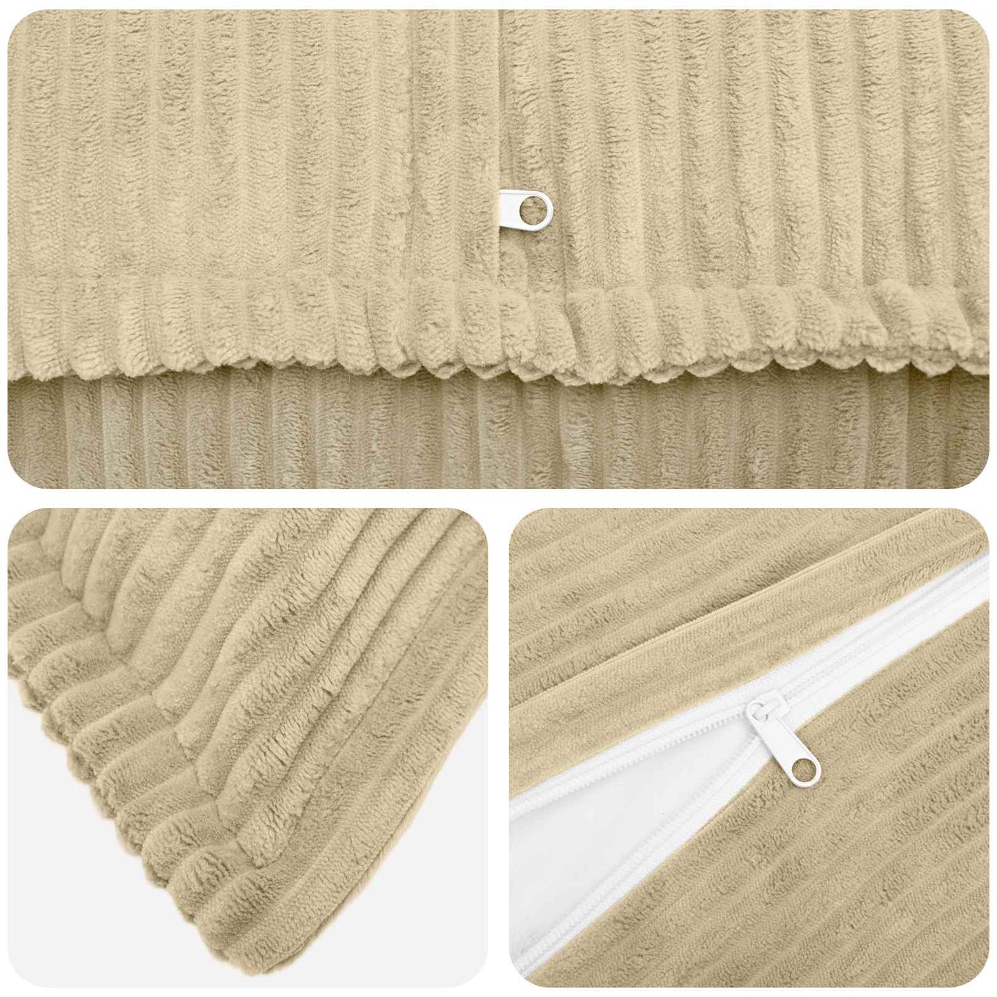 Cushion Cover 6 pcs HOUTEN Light Green Grey 50 x 75 cm Corduroy