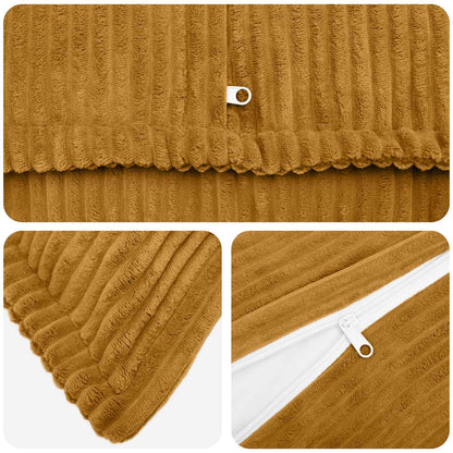 Cushion Cover 6 pcs HOUTEN Yellow 50 x 75 cm Corduroy