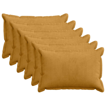 Cushion Cover 6 pcs HOUTEN Yellow 50 x 75 cm Corduroy