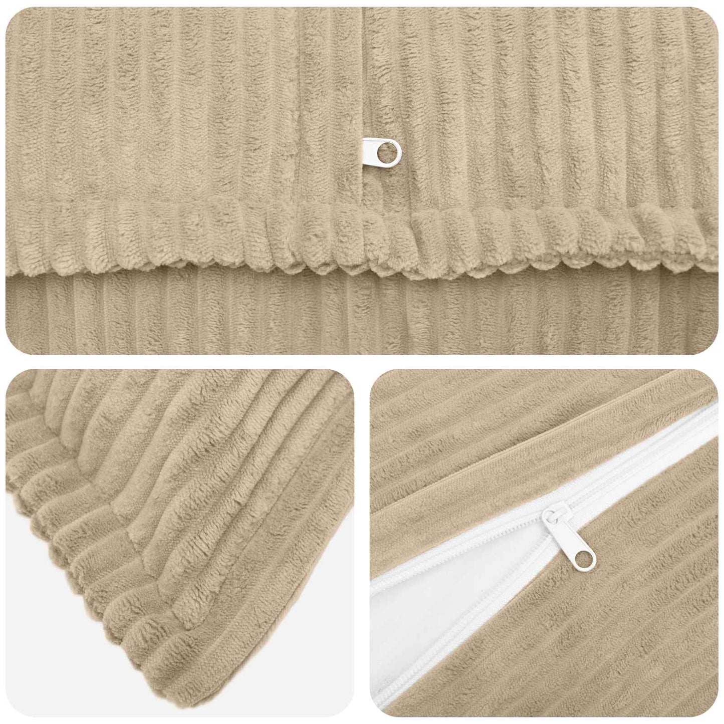 Cushion Cover 6 pcs HOUTEN Taupe 50 x 75 cm Corduroy