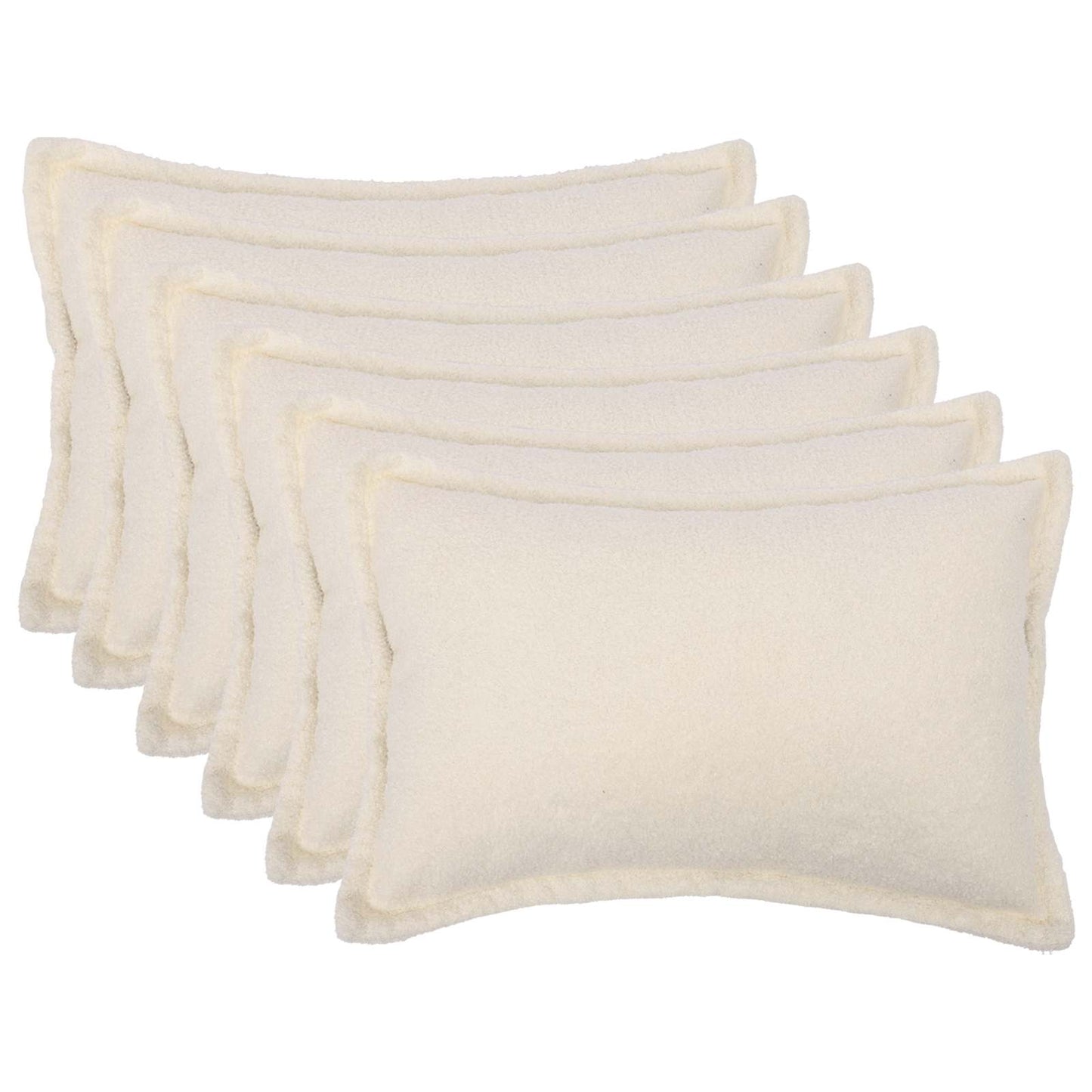 Cushion Cover 6 pcs HOUTEN Cream 50 x 75 cm Bouclé