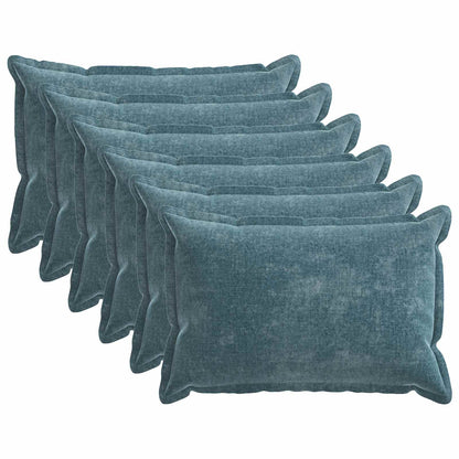 Cushion Cover 6 pcs HOUTEN Blue 50 x 75 cm Chenille Fabric