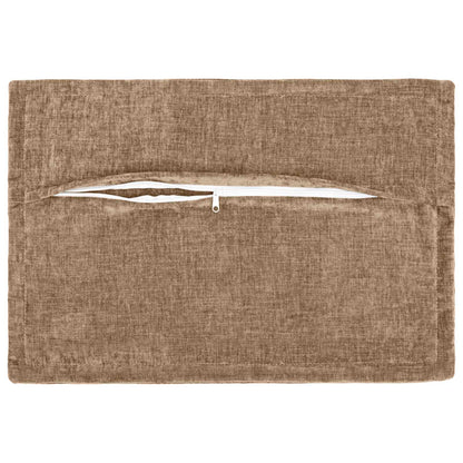 Cushion Cover 6 pcs HOUTEN Brown 50 x 75 cm Chenille Fabric