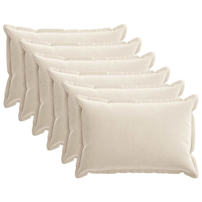 Cushion Cover 6 pcs HOUTEN Cream 50 x 75 cm Chenille Fabric